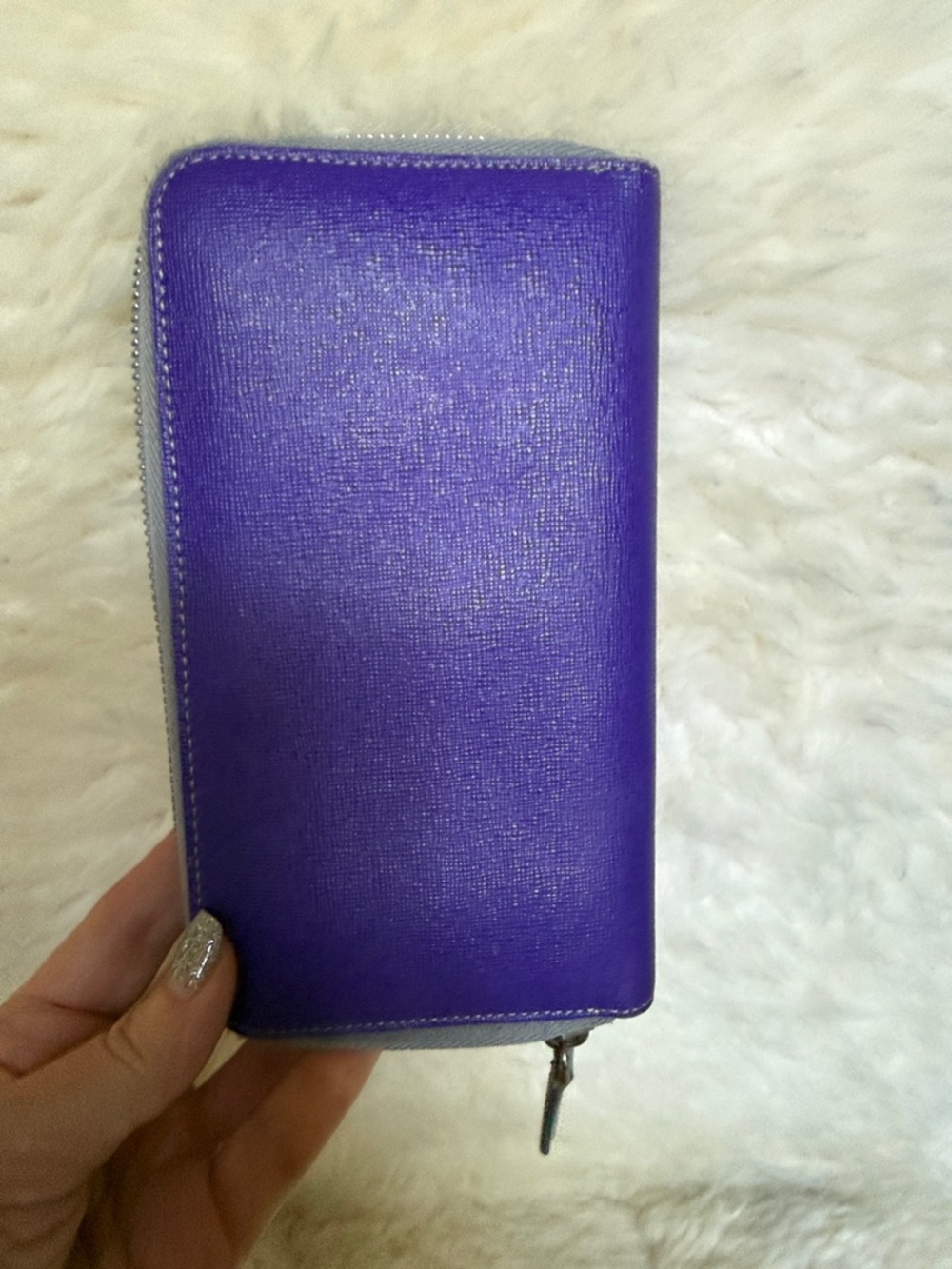 Fendi Colorblock Zip Wallet in Teal, Purple, Red and Pink Eye Motif - Picture 3 of 6